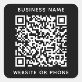 QR-Round-Business Quadratischer Aufkleber (Vorderseite)