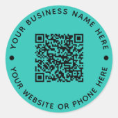 QR-Round-Business Runder Aufkleber (Vorderseite)