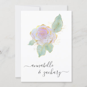 *~* QR RSVP Einzelne Rose Gold Glitter AR12 Hochze Einladung