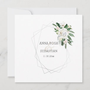 *~* QR RSVP Rahmen AR15 Florale Pfingstrose Hochze Einladung