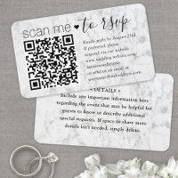 QR RSVP Wedding Falsch Marble Enclosure Card