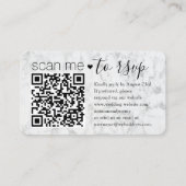 QR RSVP Wedding Falsch Marble Enclosure Card Visitenkarte (Vorderseite)