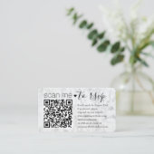 QR RSVP Wedding Falsch Marble Enclosure Card Visitenkarte (Stehend Vorderseite)