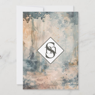 * QR Rustic AR26 Wald Monogram RSVP Hochzeit Einladung