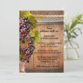 QR Rustikaler Weinanbau Weinberg nach Hochzeit Einladung (Stehend Vorderseite)