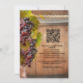 QR Rustikaler Weinanbau Weinberg nach Hochzeit Einladung (Rückseite)