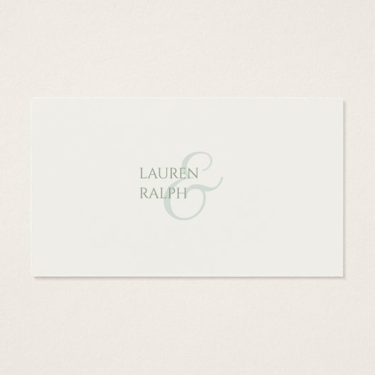 QR Sage & Ivory Wedding Registry Enclosure Card (Rückseite)