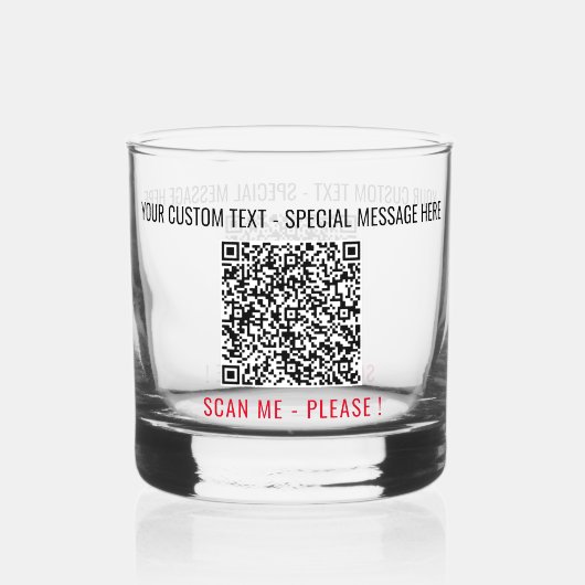 QR-Scan-Info Benutzerdefinierter Text Ihr Personal Whiskyglas (Rückseite)