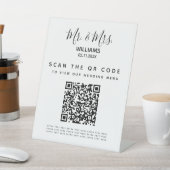 Qr-Scan-Table-Zeichen für digitales Hochzeitmenü Sockelschild (In SItu)