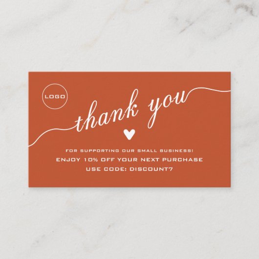 QR Scan Vielen Dank | Discount Logo Business Card Visitenkarte (Vorderseite)