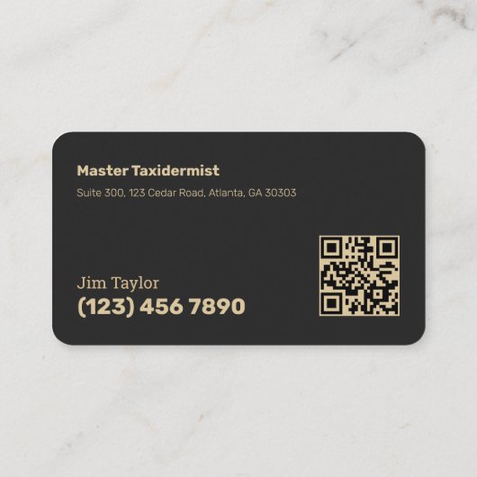 QR Scannable Taxidermist Visitenkarte (Rückseite)