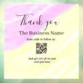 QR scannen um uns zu folgen danke Rabattcode pink Fensteraufkleber (Blatt 3)