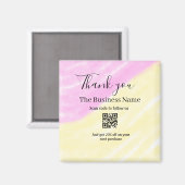 QR scannen um uns zu folgen danke Rabattcode pink Magnet (Vorderseite/Rückseite)