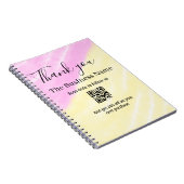 QR scannen um uns zu folgen danke Rabattcode pink Notizblock (Rechte Seite)