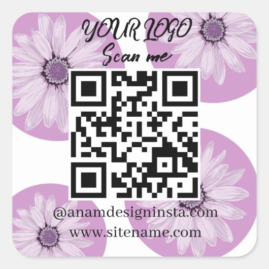 QR-Scanner-Aufkleber Quadratischer Aufkleber (Vorderseite)