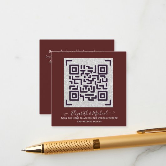 QR-SCANNING-CODE für Hochzeitsseminare - Informati Begleitkarte (Vorderseite/Rückseite Beispiel)