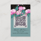 QR Scanning Code Hochzeitdetails Visitenkarte (Vorderseite)