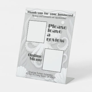 QR-Schild Bewertungen Online-Menü Sockelschild