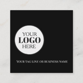 QR-Schwarz-weißes Logo Quadratische Visitenkarte