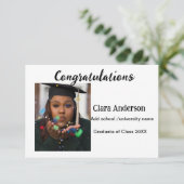 QR Schwarzes Foto Klassischer Elefant Abschluss Karte (Stehend Vorderseite)