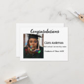 QR Schwarzes Foto Klassischer Elefant Abschluss Karte (Vorderseite/Rückseite Beispiel)