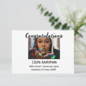 QR Schwarzes Foto Klassischer Elefant Abschluss Karte (Stehend Vorderseite)