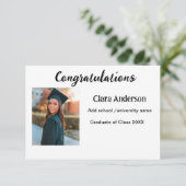 QR Schwarzes Foto Klassischer Elefant Abschluss Karte (Stehend Vorderseite)