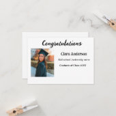 QR Schwarzes Foto Klassischer Elefant Abschluss Karte (Vorderseite/Rückseite Beispiel)