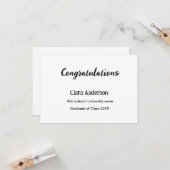 QR Schwarzes Foto Klassischer Elefant Abschluss Karte (Vorderseite/Rückseite Beispiel)