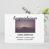 QR Schwarzes Foto Klassischer Elefant Abschluss Karte (Stehend Vorderseite)