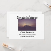 QR Schwarzes Foto Klassischer Elefant Abschluss Karte (Vorderseite/Rückseite Beispiel)