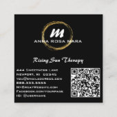 *~* QR Schwarzes Gold Dramatisches Elegant AP65 Quadratische Visitenkarte (Rückseite)