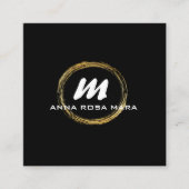 *~* QR Schwarzes Gold Dramatisches Elegant AP65 Quadratische Visitenkarte (Vorderseite)