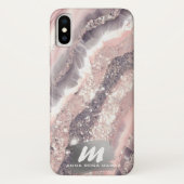 *~* QR Silver AP66 Glitzer Pink Agate Case-Mate iPhone Hülle (Rückseite)