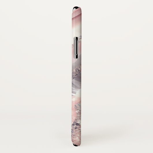 *~* QR Silver AP66 Glitzer Pink Agate Case-Mate iPhone Hülle (Hinten/Rechts)