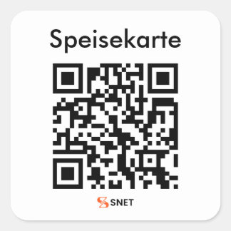 QR - Speisekarte Gastro |  Quadratischer Aufkleber