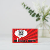 QR-Sprechblase Visitenkarte (Stehend Vorderseite)