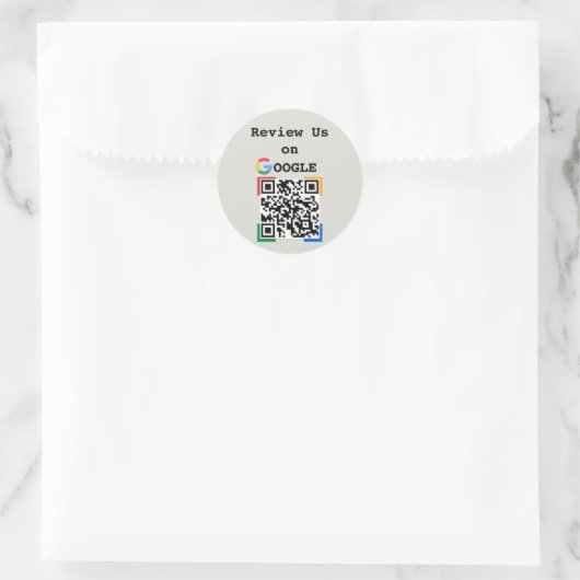 QR-Sticker für Smart Google Review Runder Aufkleber (Tasche)