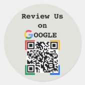 QR-Sticker für Smart Google Review Runder Aufkleber (Vorderseite)
