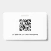 QR Strichcode Foto Mitarbeiter-ID Ausweis (Rückseite)