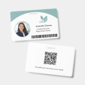 QR Strichcode Foto Mitarbeiter-ID Ausweis (Vorder- & Rückseite)
