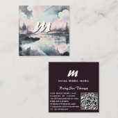 *~* QR Subtle Modernes Abstraktes Fett AP93 Quadratische Visitenkarte (Vorne/Hinten)