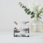 *~* QR Subtle Modernes Abstraktes Fett AP93 Quadratische Visitenkarte (Stehend Vorderseite)