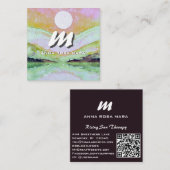*~* QR SUN Moderne Abstrakte Landschaft Natur AP93 Quadratische Visitenkarte (Vorne/Hinten)
