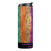 *~* QR SWAG Animal Print Glitzer Rainbow Girl Thermosbecher (Nach links gedreht)