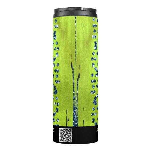 *~* QR SWAG Girly Animal Print Glitzer Rainbow Thermosbecher (Rückseite)