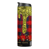 *~* QR SWAG Rustikaler Weihnachts-Glitzer Rot Kari Thermosbecher (Nach rechts gedreht)