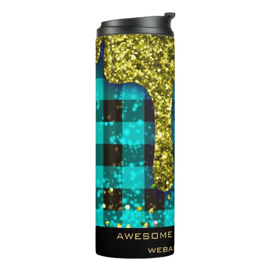 *~* QR SWAG Rustikaler Weihnachts-Gold-Tropfen Kar Thermosbecher (Nach links gedreht)