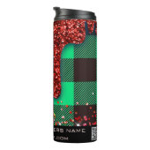 *~* QR SWAG Rustikaler Weihnachtsmann Glitzer GREE Thermosbecher (Nach rechts gedreht)