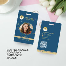 QR-Tag für Gold & Blue Mitarbeiter, Foto und Logo 